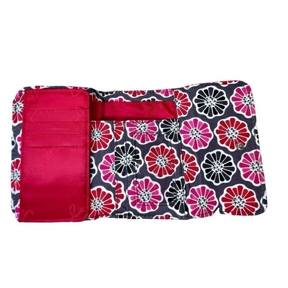 Vera Bradley Cherry Blossom Floral Euro Wallet Quilted Pink Bohemian Colorful - Picture 4 of 8